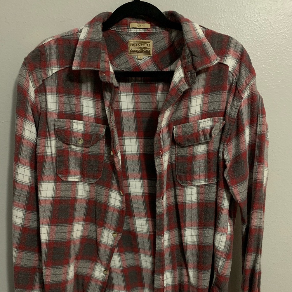 Men’s flannel long sleeve Large slim fit
